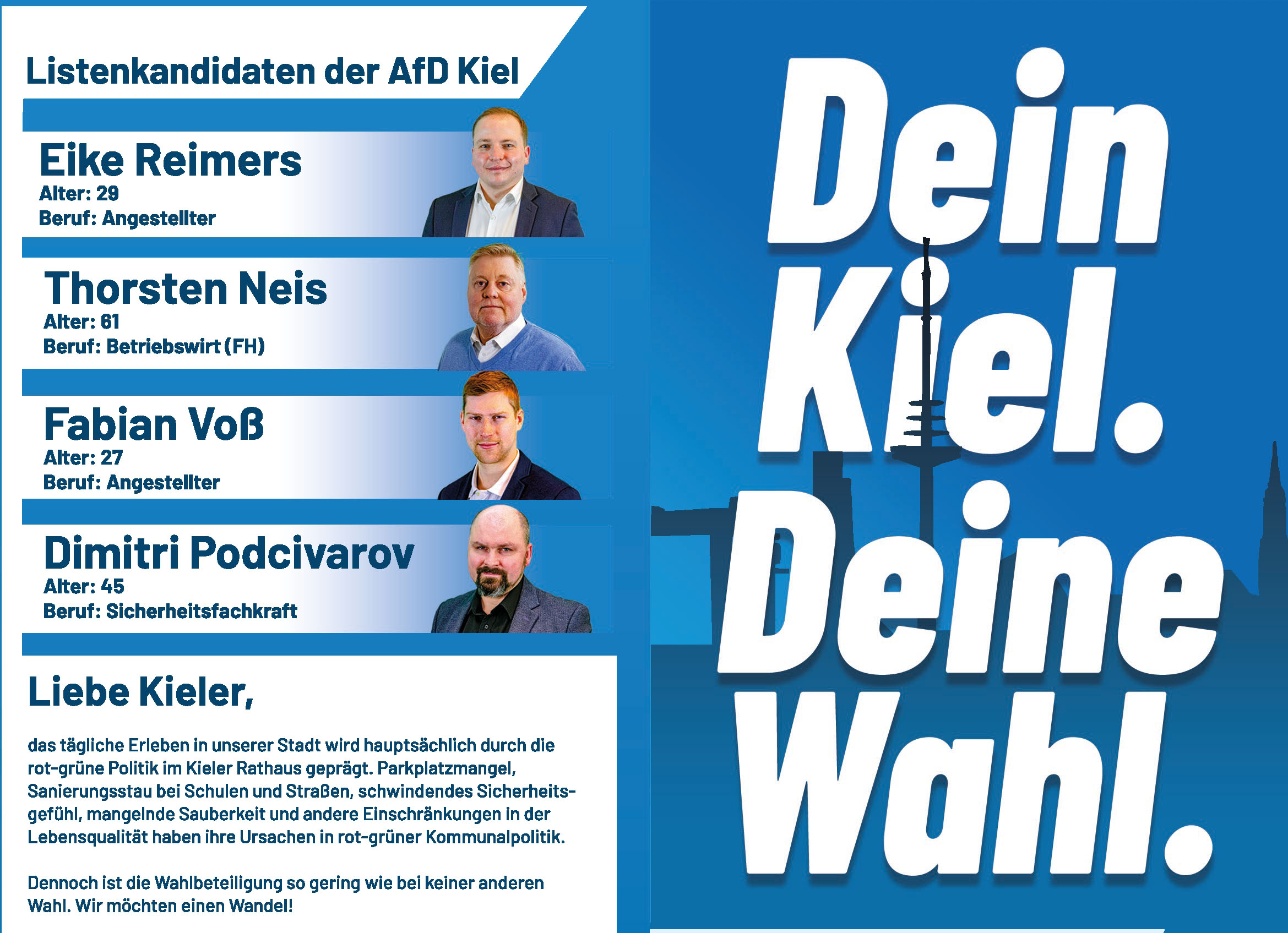 Flyer Der AfD Kiel Zur Kommunalwahl AfD Schleswig Holstein Kiel