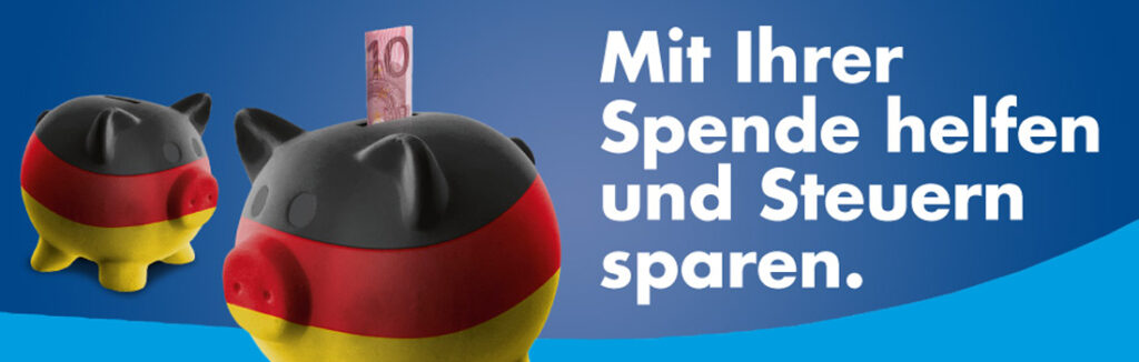 Spenden Sie bitte dem Landesverband der AfD in Schleswig-Holstein. Mit Ihrer Spende helfen und Steuern sparen!