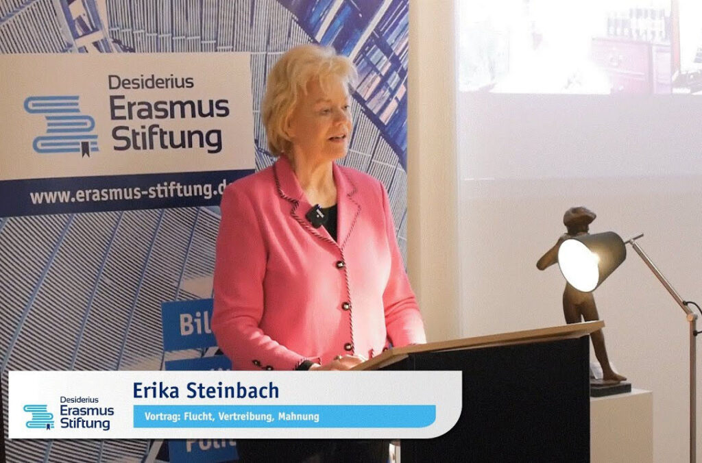 Erika Steinbach hält einen Vortrag für die Desiderius-Erasmus-Stiftung